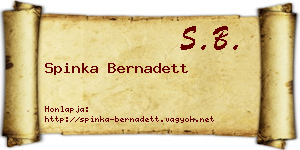 Spinka Bernadett névjegykártya