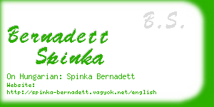 bernadett spinka business card